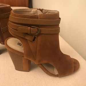 Block Heel Peep-Toe Bootie